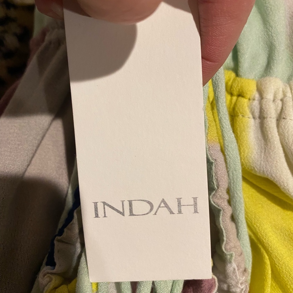 Indah River Maxi Dress Stripe Tropical Slit NEW - Picture 6 of 7
